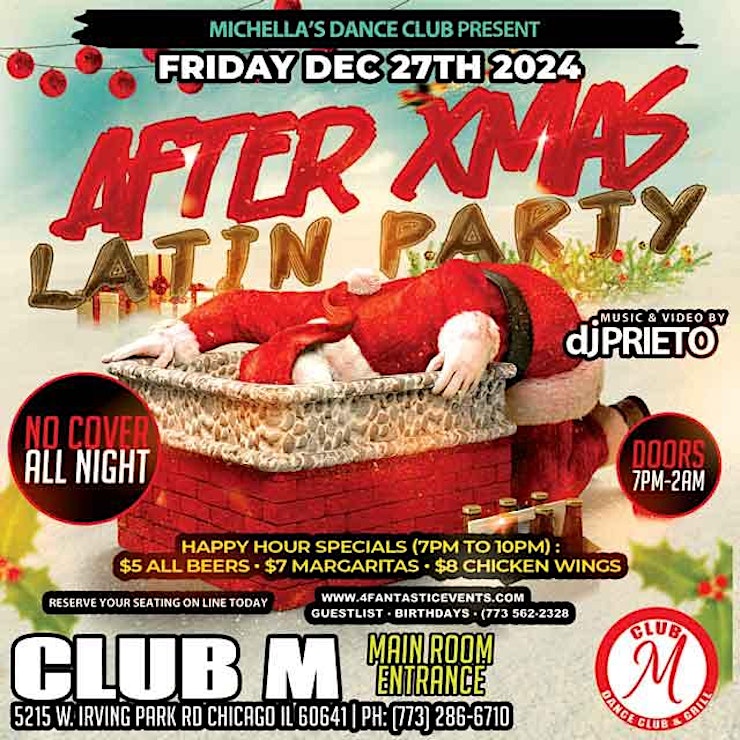 After XMAS Latin Party Friday @ CLUB M – No Cover!