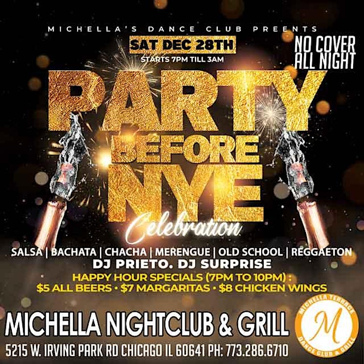 Party Before NYE Celebration Saturday @ Michella’s Nightclub – No Cover!