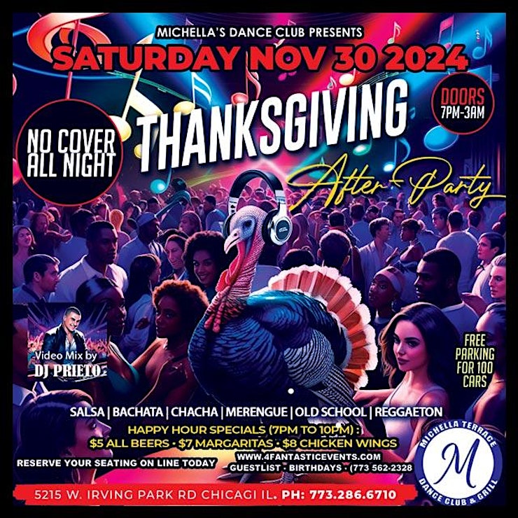 Salsa Saturday Thanksgiving After-Party @ Michella’s – No Cover!